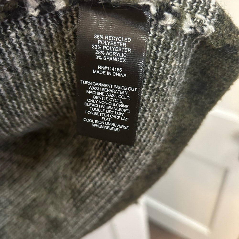 Frye Aztec Tribal Cardigan Sweater XL  – Olive/Black - Picture 6 of 7